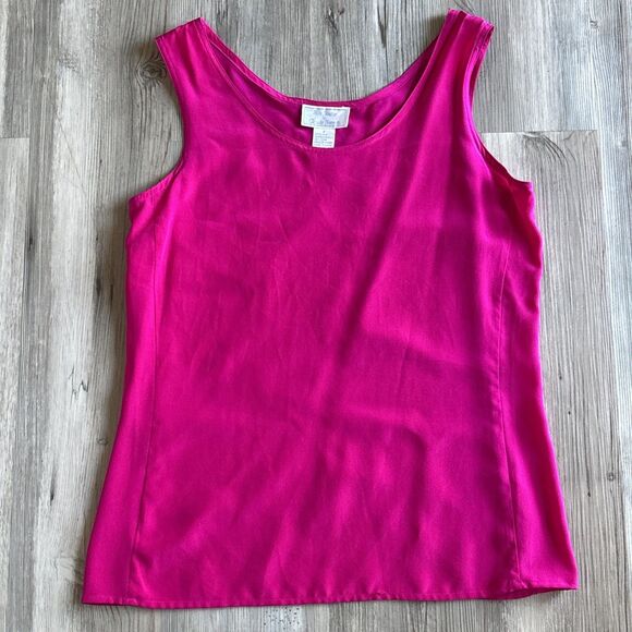 SILK STUDIO By Claude Bennett Fuchsia Top 100% Silk Size 4 - Picture 1 of 6